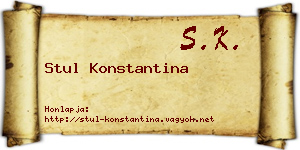 Stul Konstantina névjegykártya